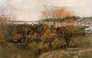 Alfred Wahlberg Landscape stamp Vaxholm oil on canvas